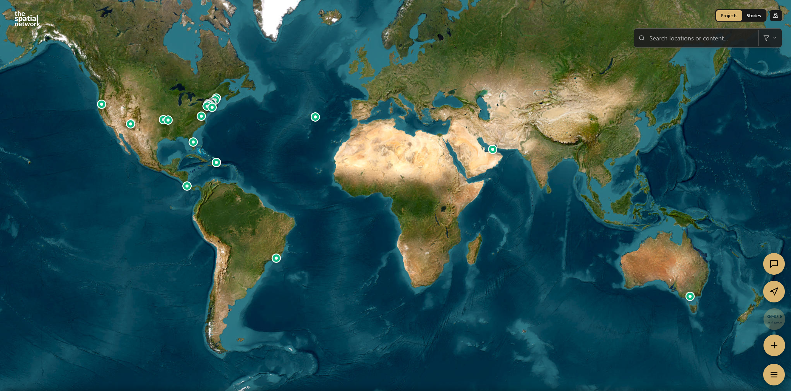Spatial map interface with layered site plans