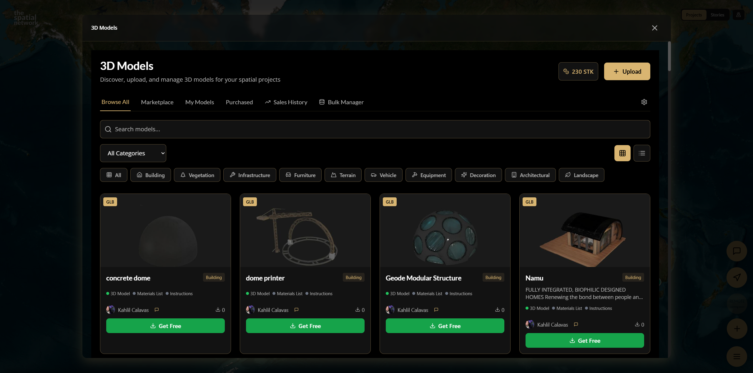 Immersive presentation showing 3D model